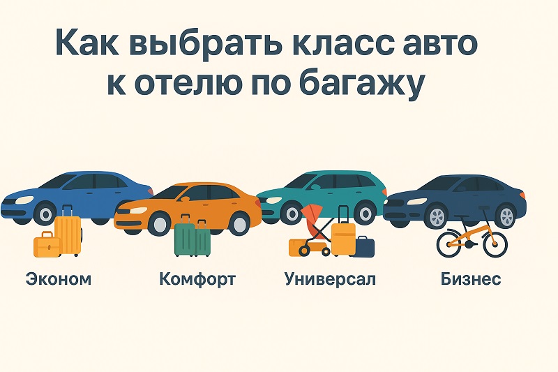 Класс авто к отелю по багажу
